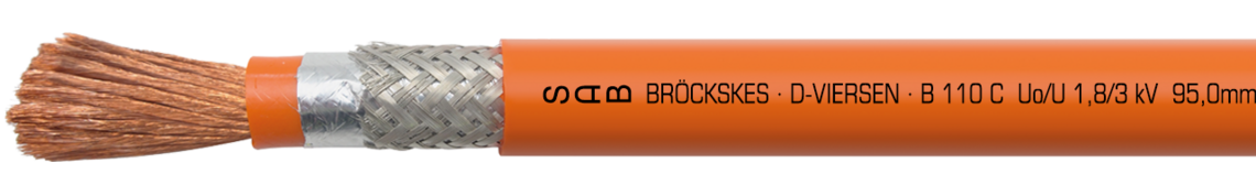 Aufdruck-Beispiel für B 110 C 01109507:
SAB BRÖCKSKES · D-VIERSEN · B 110 C  Uo/U 1,8/3 kV 95,0mm² cULus AWM Style 30123 AWM I/II A/B 150°C 3000V FT1 FT2