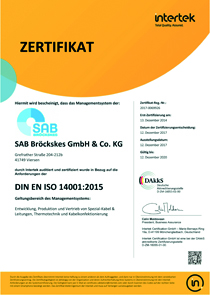 [Translate to turkish:] Umweltmanagement nach ISO 14001:2004